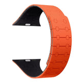 Bracelet magnétique en silicone Rixus pour Apple Watch 42 mm, 44 mm, 45 mm, 49 mm Orange et Midnight