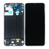 Chassis + Ecran Officiel Service Pack + Vitre pour Samsung Galaxy A50 A505F - Noir