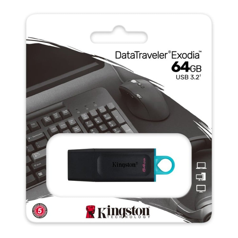 Clé USB Kingston DataTraveler Exodia 64 Go noir + bleu sarcelle USB 3.2 Gen 1