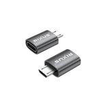 Adaptateur OTG Micro vers USB-C Rixus RXOTG05 gris sidéral (lot de 2)