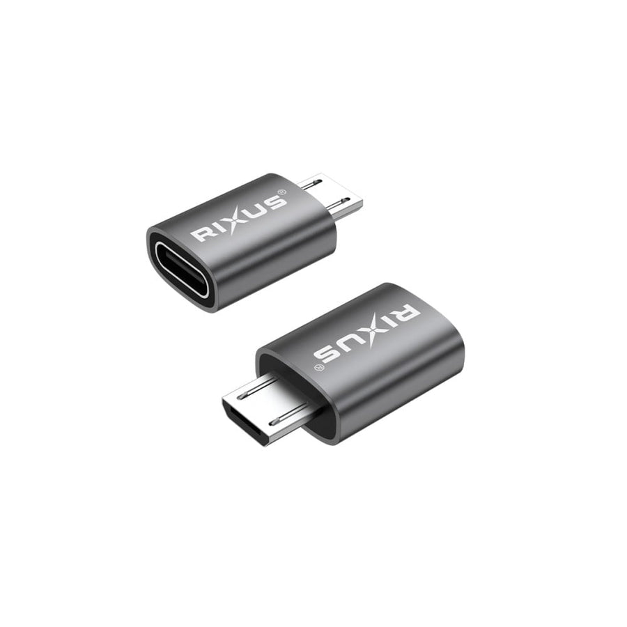 Adaptateur OTG Micro vers USB-C Rixus RXOTG05 gris sidéral (lot de 2)