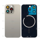 Vitre Arrière sans NFC, cadre d'appareil photo agrandi en titane naturel compatible avec Apple iPhone 15 Pro