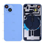 Vitre Arrière avec NFC pour Apple iPhone 14 – Agrandir le cadre de l’appareil photo – Bleu – Compatible