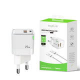 Kit chargeur mural Rixus RXHC11 25 W avec câble USB-C vers USB-C