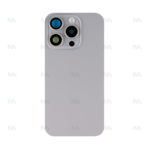 Vitre arrière avec NFC (Grand contour caméra) Compatible pour Apple iPhone 15 Pro - Titane Naturel