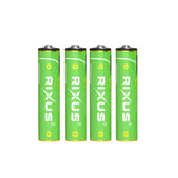 Piles rechargeables AAA Rixus RXAA07 880 mWh avec câble USB-C, lot de 4