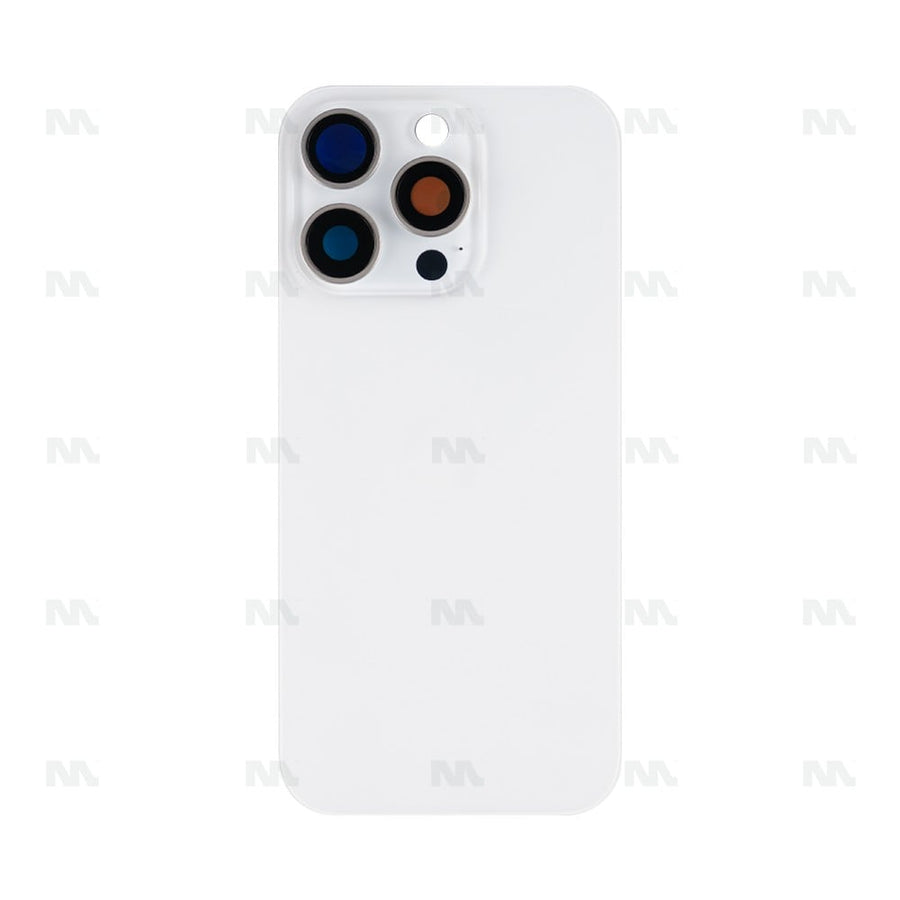 Verre arrière - sans NFC - cadre photo agrandi - titane - Compatible pour Apple iPhone 16 Pro - Blanc