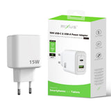 Adaptateur secteur Rixus RXHC15 USB-C, USB-A 15 W blanc