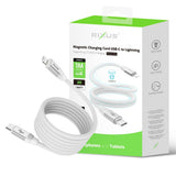 Câble de recharge magnétique Rixus RXUC59L USB-C vers Lightning 1 m 30 W blanc