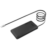 Batterie externe Rixus RXPB08 avec câble USB-C intégré de 70 cm, 10 000 mAh, 22,5 W, noir