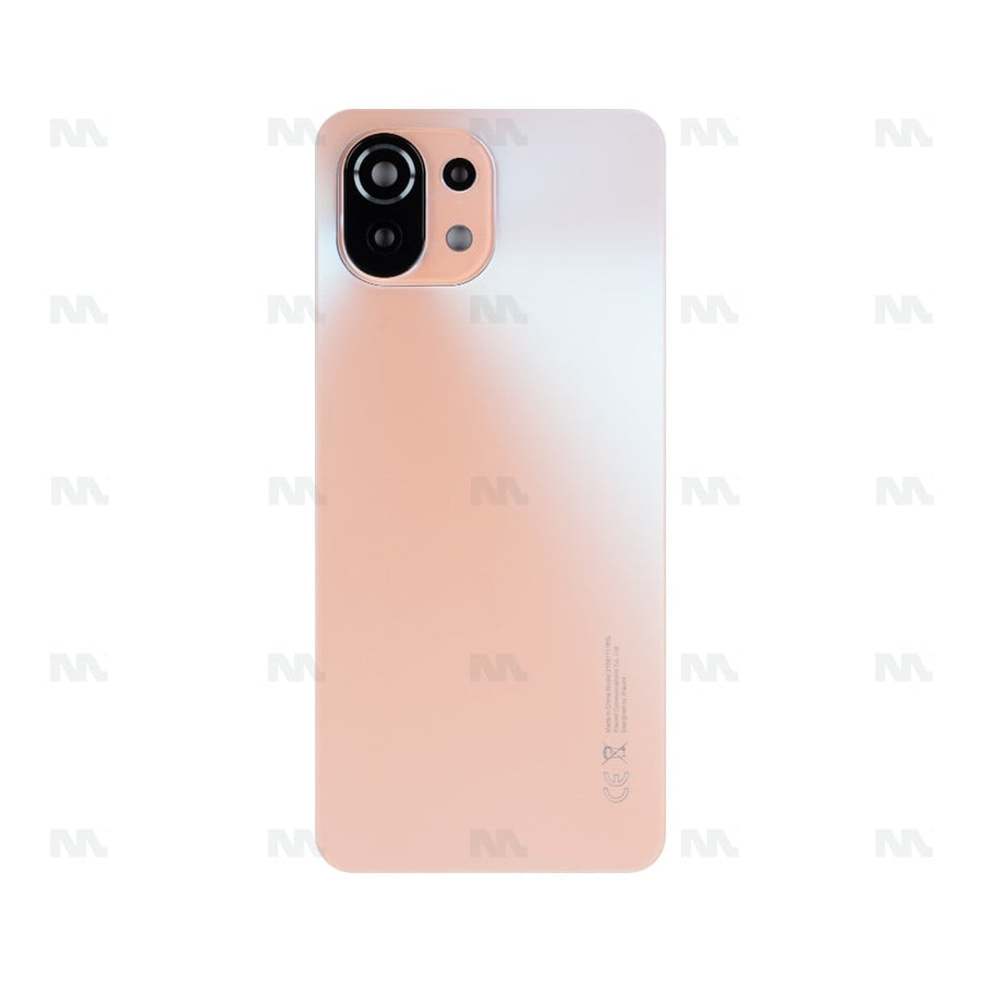 Vitre arrière pour Xiaomi 11 Lite 5G NE avec objectif rose pêche OEM