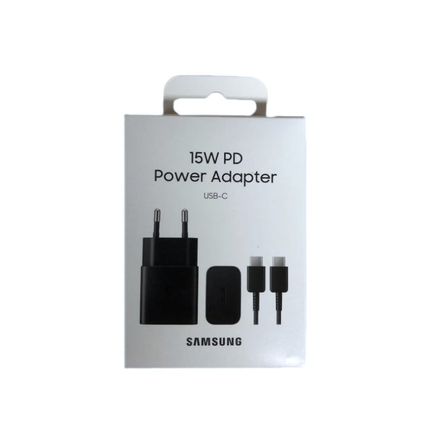 Chargeur rapide Samsung USB-C 15 W avec câble 1 m, noir, boîte d'origine