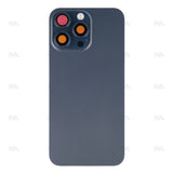 Vitre arrière avec NFC (Grand contour caméra) Compatible pour Apple iPhone 15 Pro Max - Titane Bleu