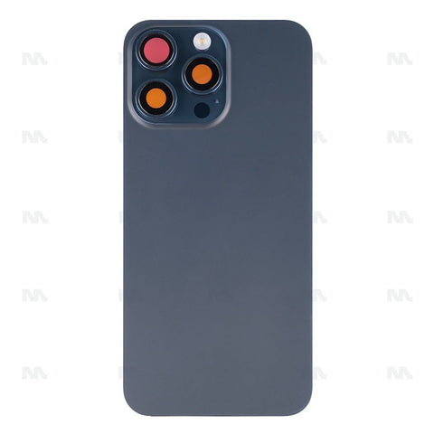 Vitre arrière avec NFC (Grand contour caméra) Compatible pour Apple iPhone 15 Pro Max - Titane Bleu