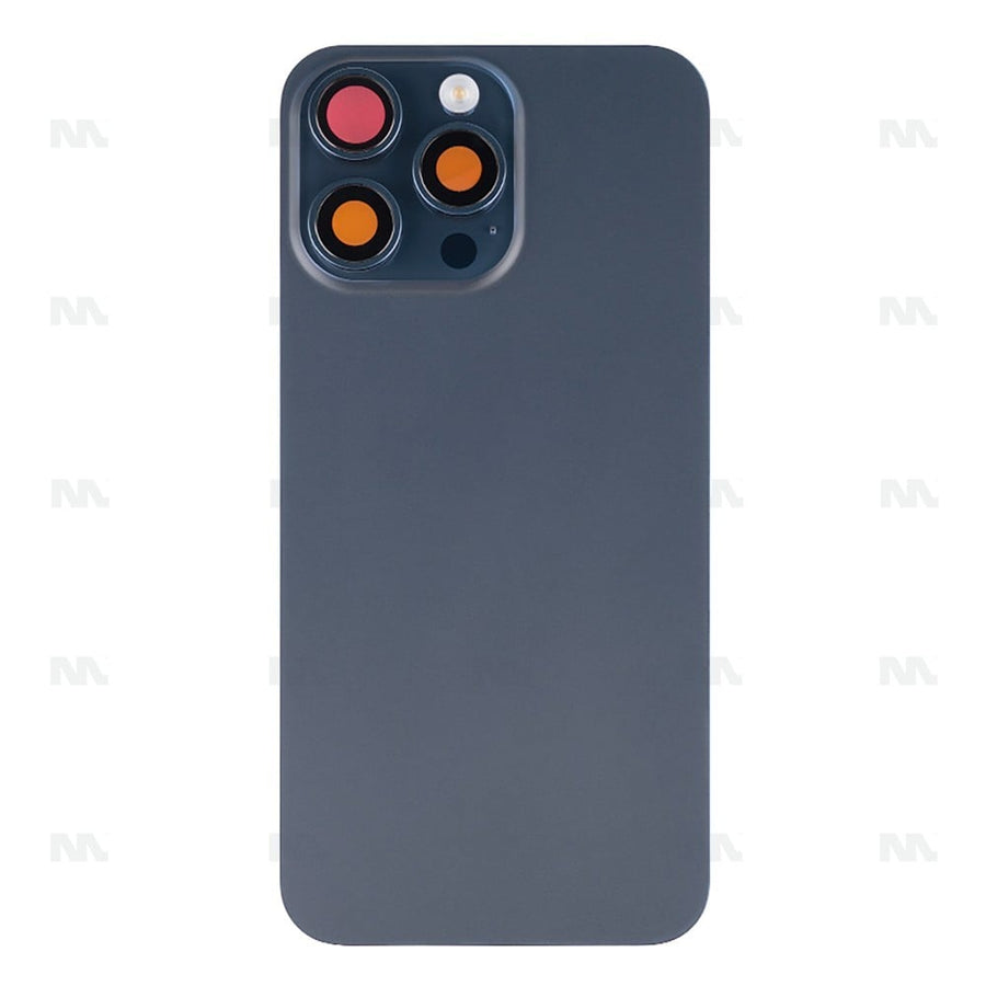 Vitre arrière avec NFC (Grand contour caméra) Compatible pour Apple iPhone 15 Pro Max - Titane Bleu