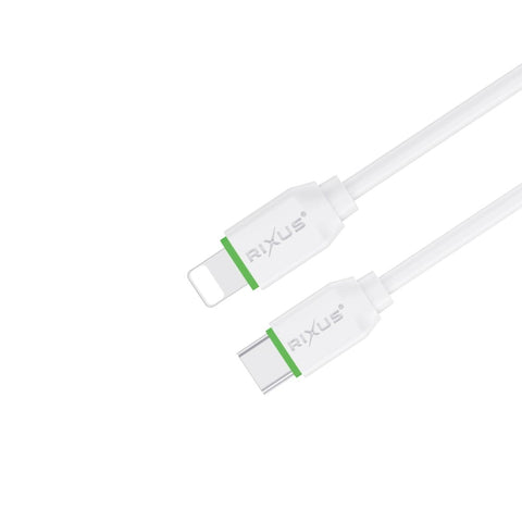 Câble de recharge rapide Rixus RXUC13L USB-C vers Lightning 30 cm blanc