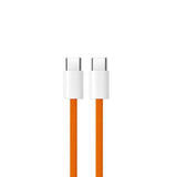 Câble Tressé USB-C vers USB-C 60W 100cm US70001M Vrac pour Apple iPhone 15, 16, 17 Series - Orange