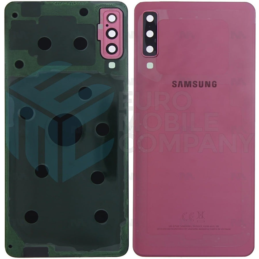 Vitre arrière pour Samsung Galaxy A7 2018 A750F avec objectif rose OEM