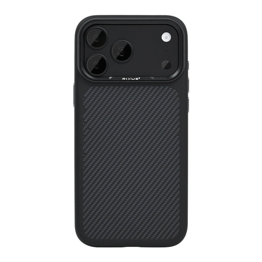 Coque Rixus Mag Carbon Compatible MagSafe Pour Apple iPhone 17 Pro Max, 18 Pro Max Noir Titane