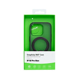 Coque Rixus SnapGrip 360 avec Anneau Support pour Apple iPhone 16 Pro Max - Noir