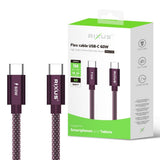 Câble Flexible USB-C 60W 1m Rixus RXUC10D - Violet