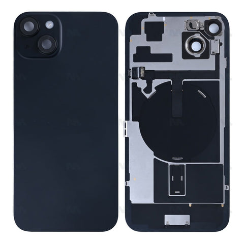 Vitre Arrière avec NFC, cadre de caméra agrandi pour Apple iPhone 15 Plus – Noir – Reconditionné