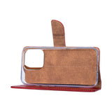 Rixus Bookcase pour Apple iPhone 16 Pro Rouge foncé