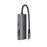 Adaptateur USB-C vers Ethernet Rixus RXHU08 avec station d'accueil, gris