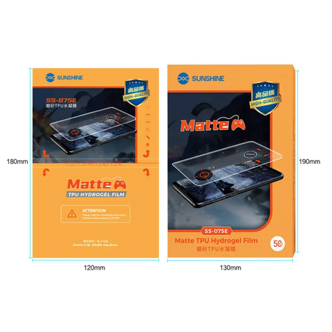 Film hydrogel TPU mat haute qualité Sunshine SS-075E (50 pièces)