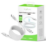 Câble de recharge magnétique Rixus RXUC59C USB-C vers USB-C 1 m 60 W blanc