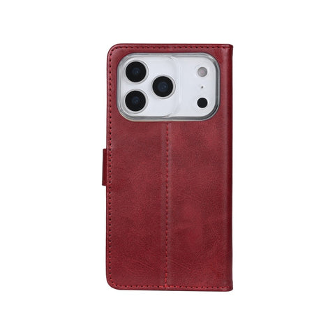 Rixus Bookcase pour Apple iPhone 17 Pro Max Rouge foncé