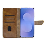 Étui Portefeuille Rixus pour Samsung Galaxy S26 FE - Marron Clair