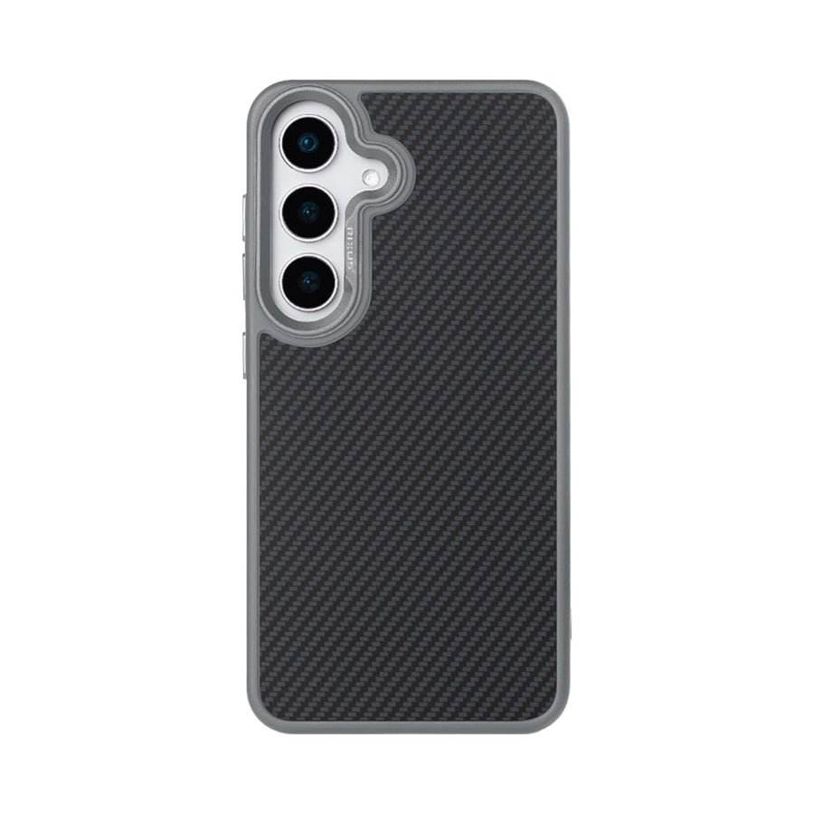 Coque Rixus Mag Carbon Compatible MagSafe pour Samsung Galaxy S26 - Gris Titane
