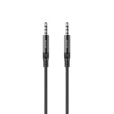 Câble audio tressé Rixus RXMU35 AUX 3,5 mm vers AUX 3,5 mm, 1,2 m, noir