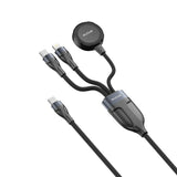 Câble de recharge 3 en 1 pour montre et téléphone Rixus RXUC31, 1,2 m, noir