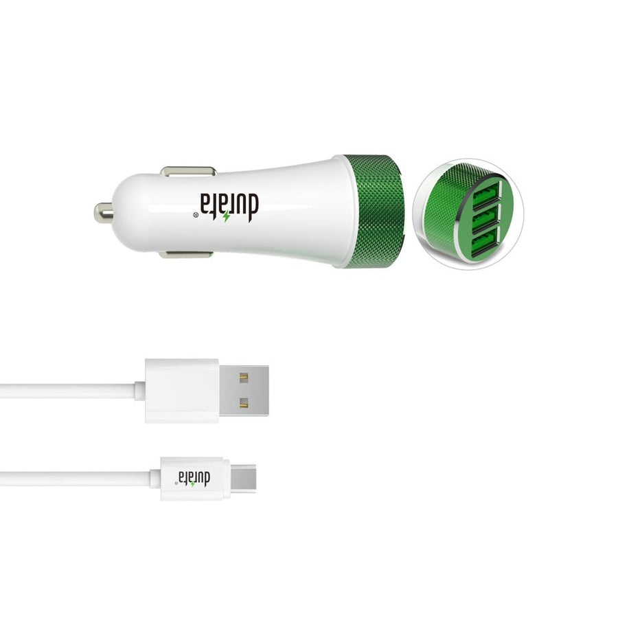 Chargeur voiture Durata 2/1 5,1 A Micro USB - Blanc (DR-C508M)