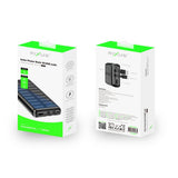 Batterie externe solaire Rixus RXPB47 20 000 mAh avec câbles intégrés - Noir