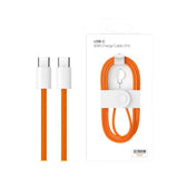 Câble Tressé USB-C vers USB-C 60W 100cm US70001M Boîte Détaillant pour Apple iPhone 15, 16, 17 Series - Orange