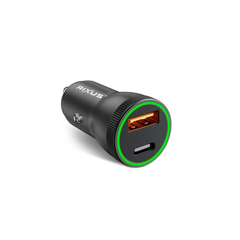 Chargeur voiture Rixus RXCC11 USB-C PD+QC 20 W noir
