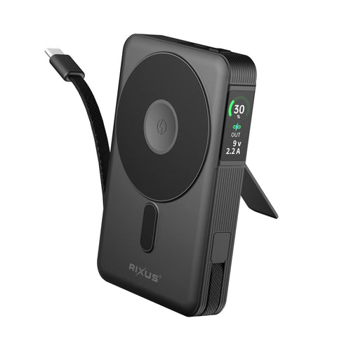 Batterie Externe 10000mAh 35W Rixus RXPB77A Compatible MagSafe - Noir