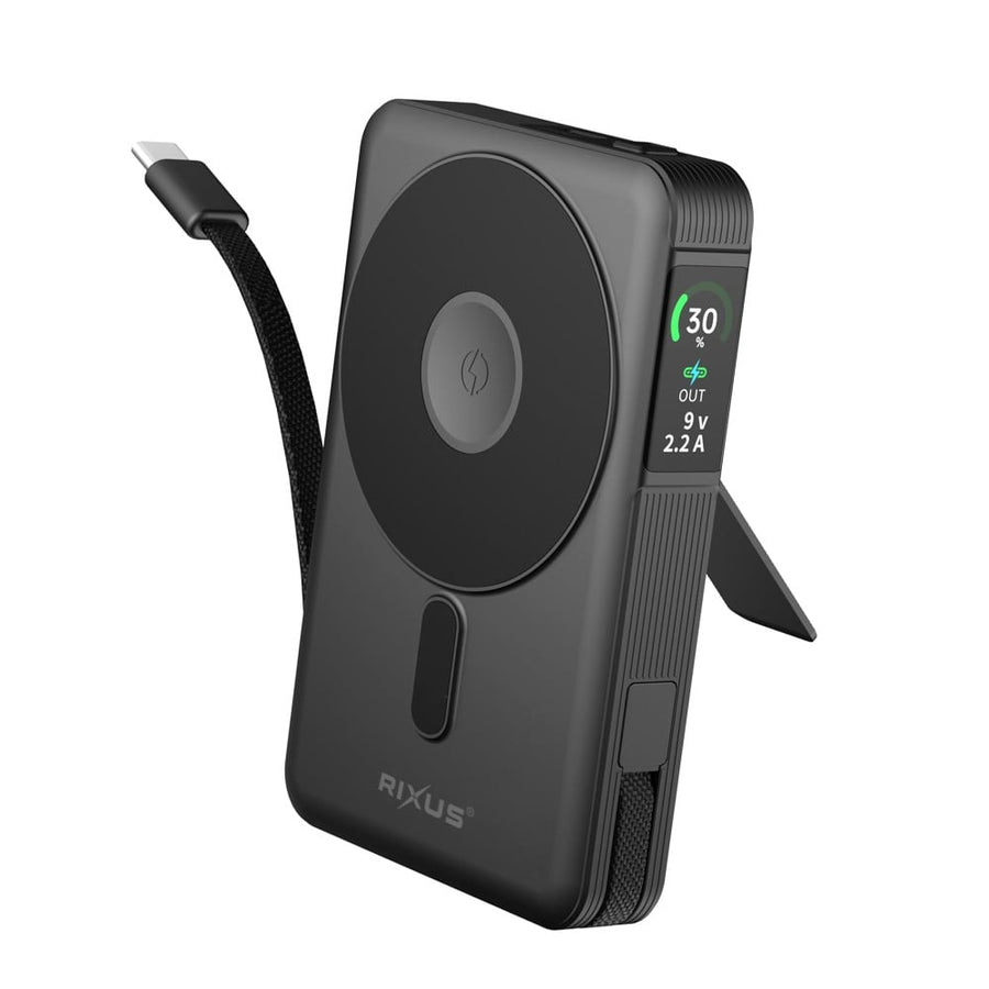 Batterie Externe 10000mAh 35W Rixus RXPB77A Compatible MagSafe - Noir