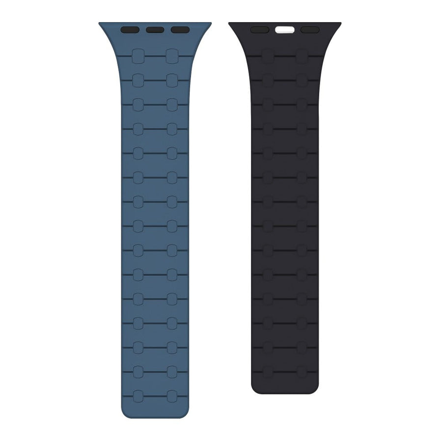 Bracelet magnétique en silicone Rixus pour Apple Watch 38 mm, 40 mm, 41 mm Bleu et Midnight