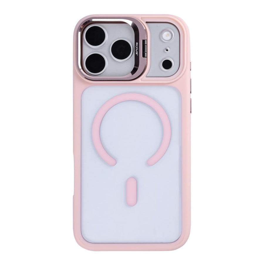 Coque Rixus Classic 03 Compatible MagSafe Pour Apple iPhone 17 Pro Max, 18 Pro Max Rose Clair