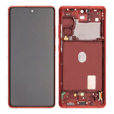 Chassis + Ecran Officiel Service Pack + Vitre pour Samsung Galaxy S20 FE G780F / 5G G781B - Cloud Red