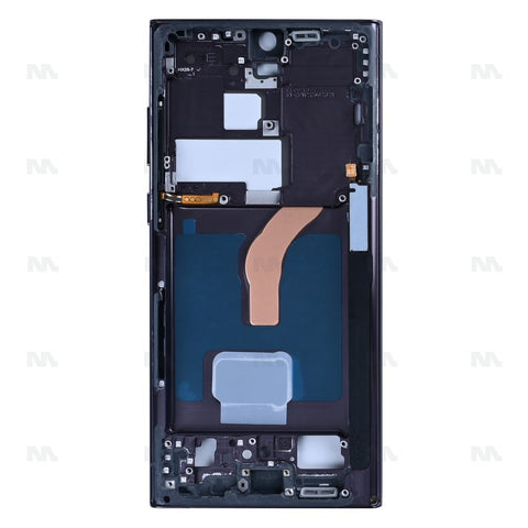 Cadre central pour Samsung Galaxy S22 Ultra 5G S908B – Noir fantôme – OEM