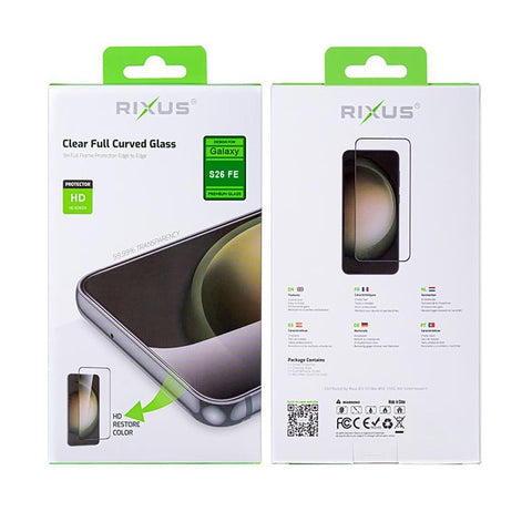 Verre Trempé Bords Incurvés Transparent HD Rixus pour Samsung Galaxy S26 FE