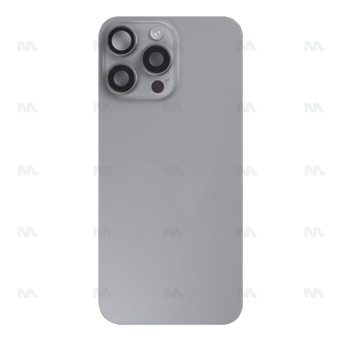 Vitre Arrière avec NFC, cadre de caméra agrandi en titane naturel reconditionné pour Apple iPhone 15 Pro Max
