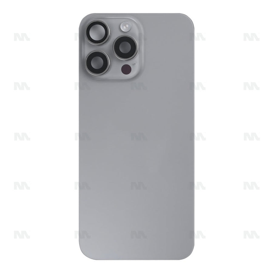 Vitre Arrière avec NFC, cadre de caméra agrandi en titane naturel reconditionné pour Apple iPhone 15 Pro Max