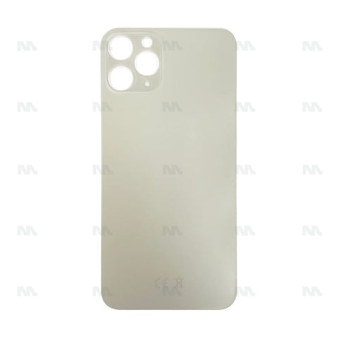 Vitre Arrière Grand Trou Compatible pour Apple iPhone 11 Pro - Blanc