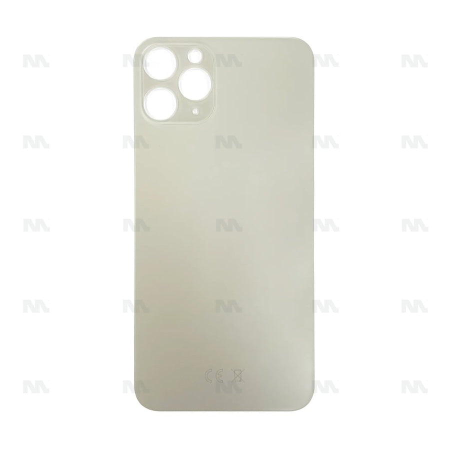 Vitre Arrière Grand Trou Compatible pour Apple iPhone 11 Pro - Blanc